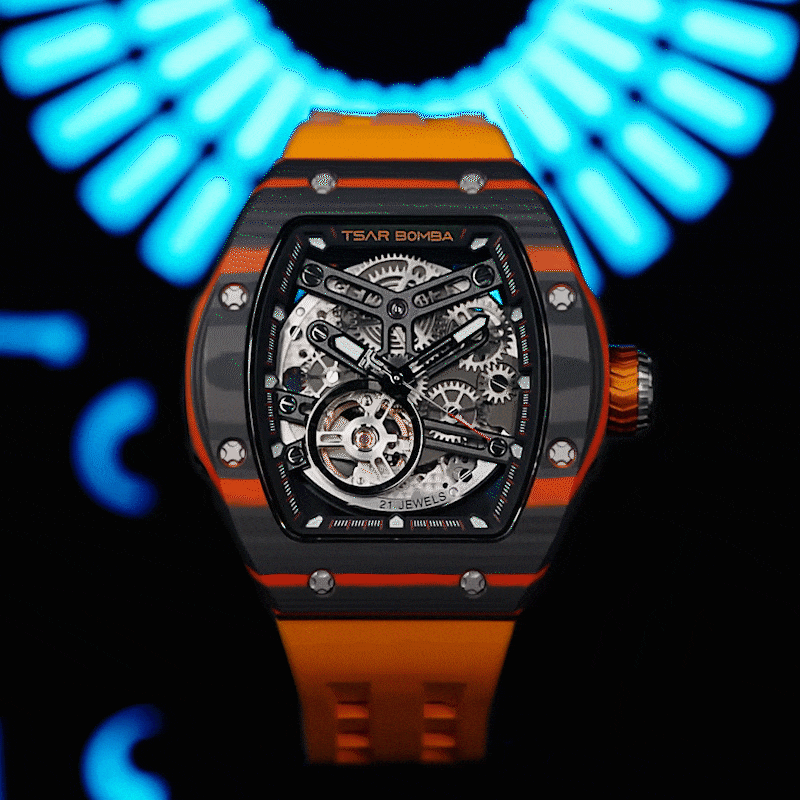 Atomic Serisi – Değiştirilebilir Otomatik Saat Kombinasyonu Karbon Fiber