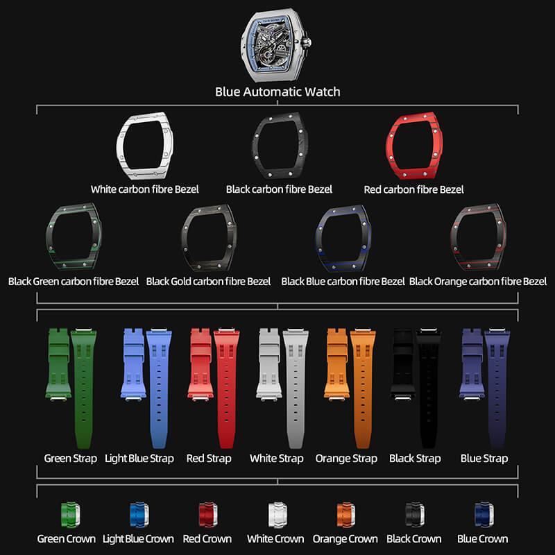 Atomic Serisi – Değiştirilebilir Otomatik Saat Kombinasyonu Karbon Fiber