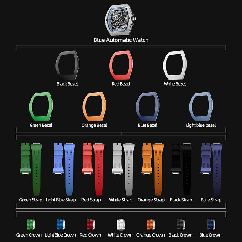 Atomic Serisi – Değiştirilebilir Otomatik Saat Kombinasyonu FluoroRubber