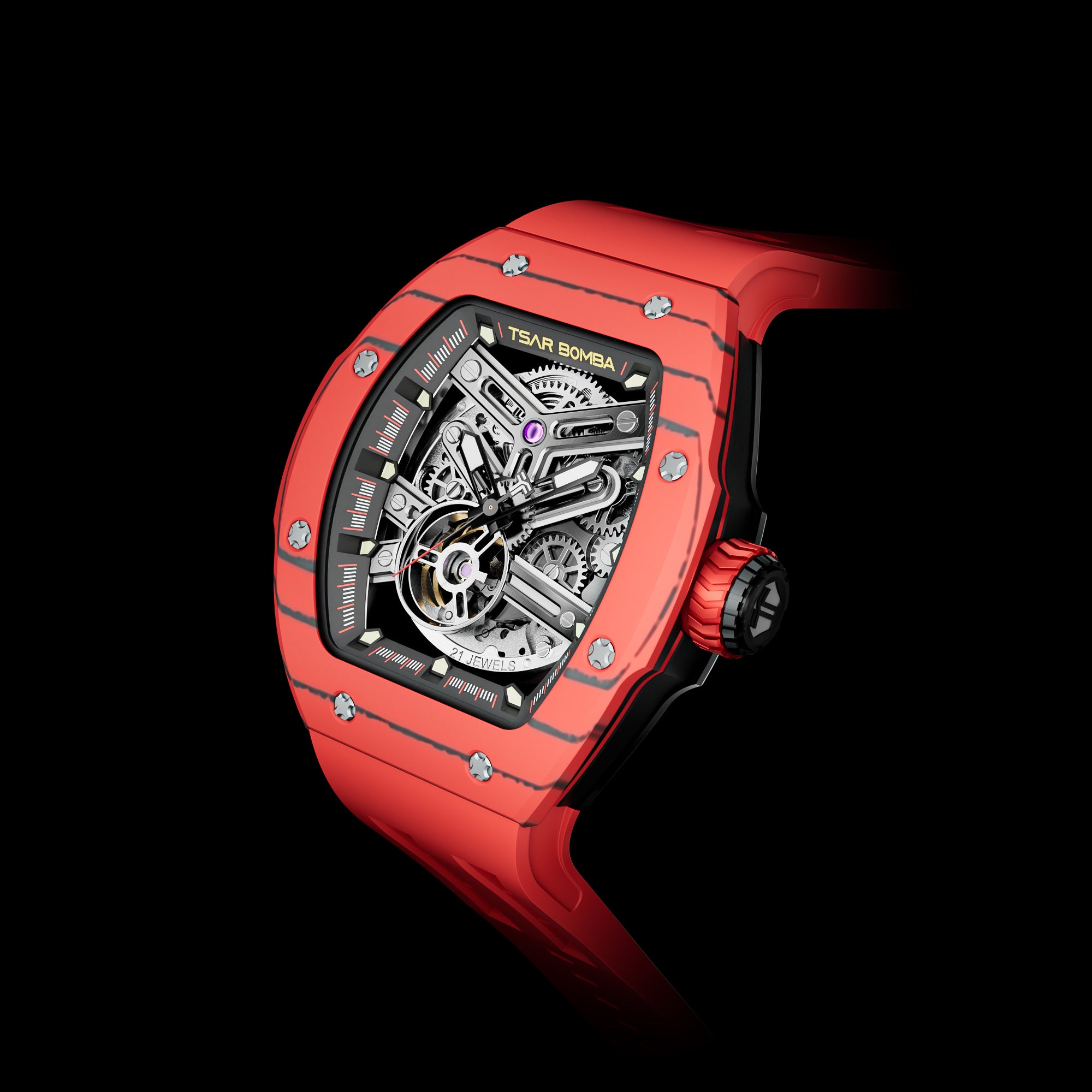 Atomic Serisi – Değiştirilebilir Otomatik Saat Kombinasyonu Karbon Fiber