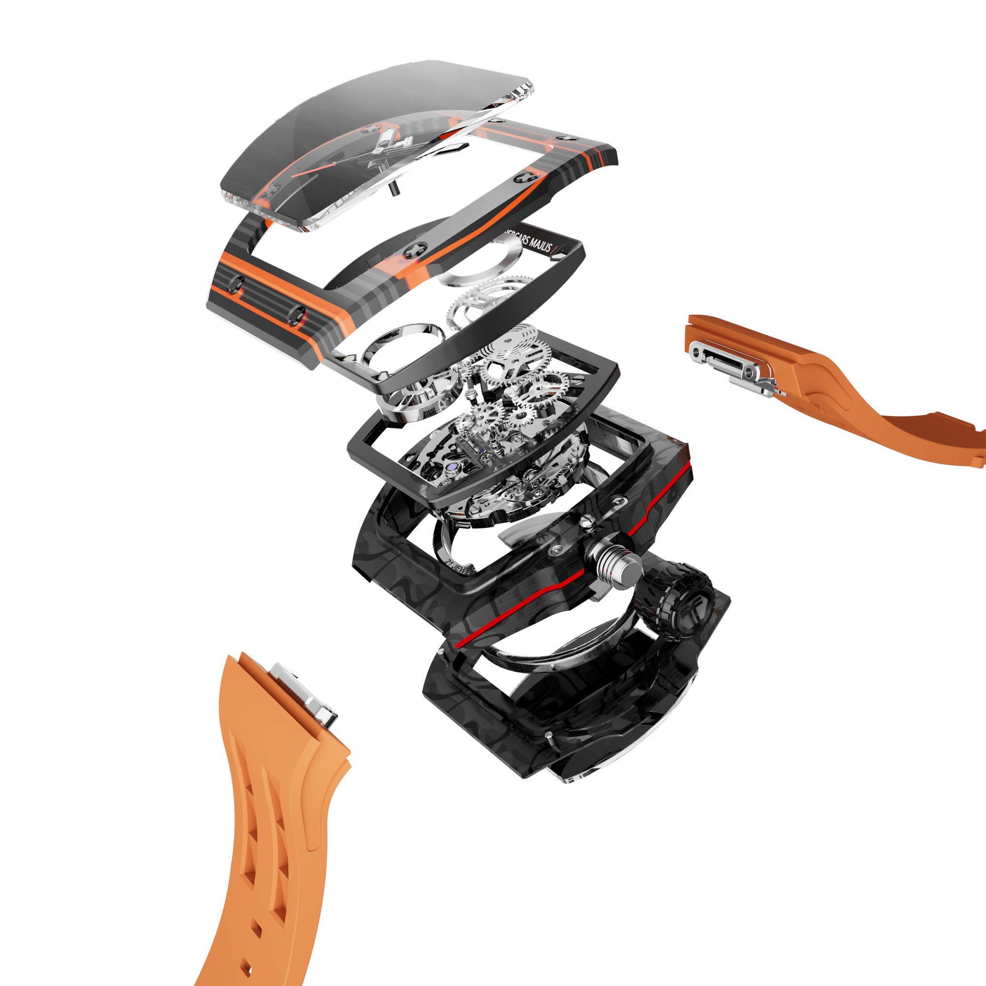 Atomic Serisi – Değiştirilebilir Otomatik Saat Kombinasyonu Karbon Fiber