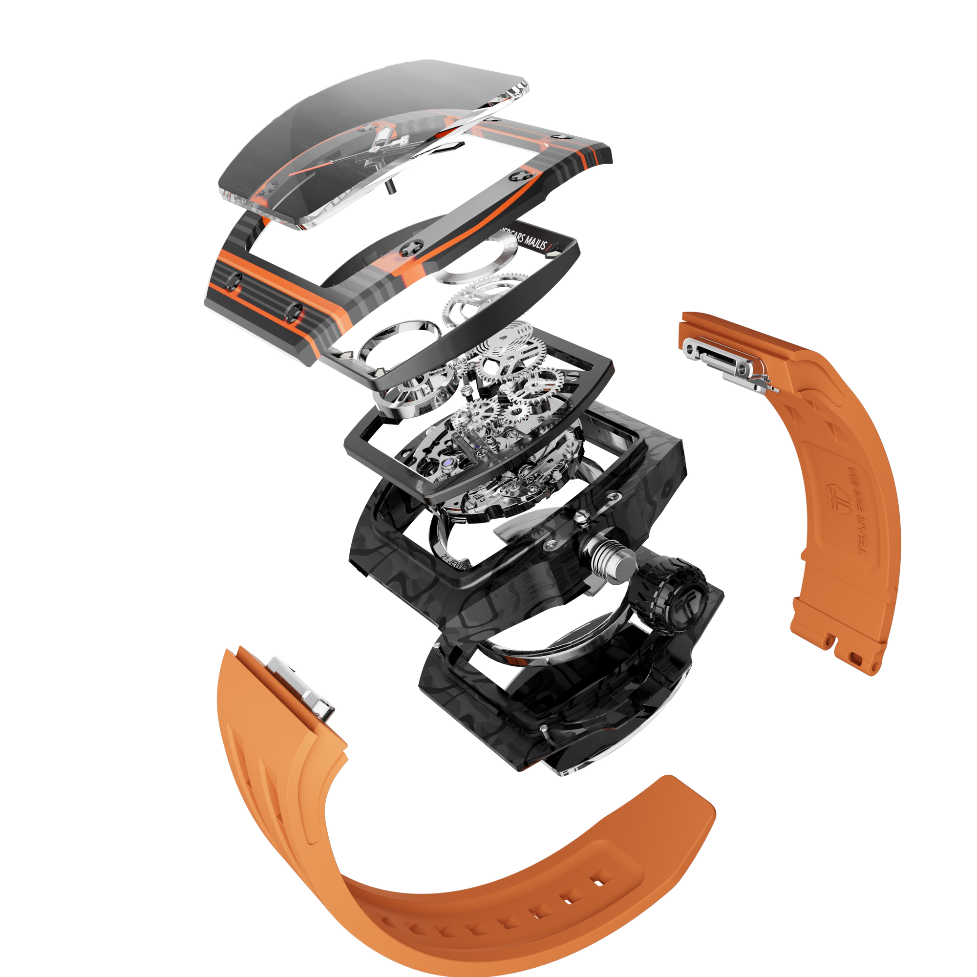 Atomic Serisi – Değiştirilebilir Otomatik Saat Kombinasyonu Karbon Fiber